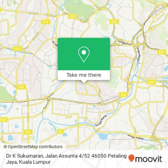 Peta Dr K Sukumaran, Jalan Assunta 4 / 52 46050 Petaling Jaya