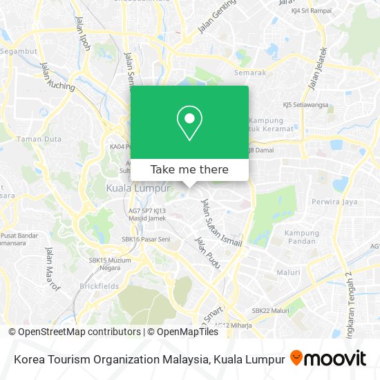 Korea Tourism Organization Malaysia map