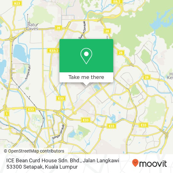 ICE Bean Curd House Sdn. Bhd., Jalan Langkawi 53300 Setapak map