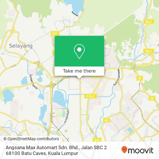 Peta Angsana Max Automart Sdn. Bhd., Jalan SBC 2 68100 Batu Caves