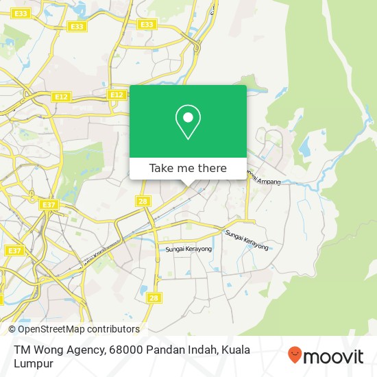 TM Wong Agency, 68000 Pandan Indah map