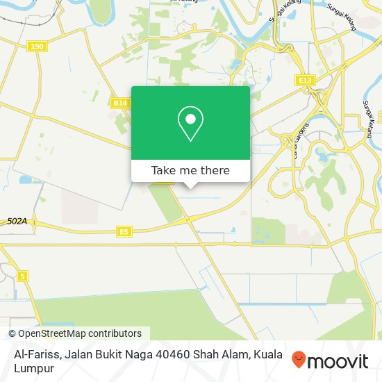 Peta Al-Fariss, Jalan Bukit Naga 40460 Shah Alam