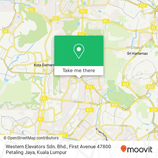 Western Elevators Sdn. Bhd., First Avenue 47800 Petaling Jaya map