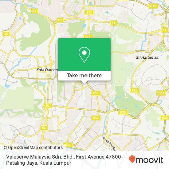 Peta Valeserve Malaysia Sdn. Bhd., First Avenue 47800 Petaling Jaya