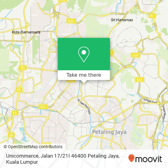 Peta Unicommerce, Jalan 17 / 21I 46400 Petaling Jaya