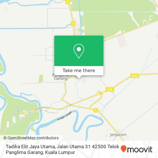 Peta Tadika Elit Jaya Utama, Jalan Utama 31 42500 Telok Panglima Garang