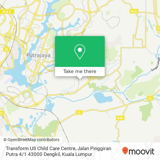 Transform US Child Care Centre, Jalan Pinggiran Putra 4 / 1 43000 Dengkil map