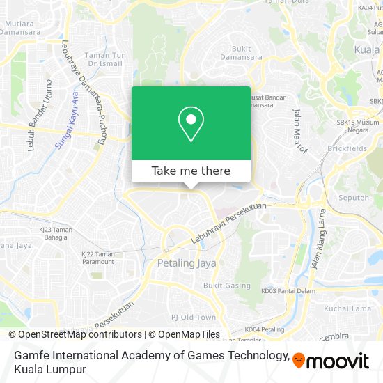 Gamfe International Academy of Games Technology map