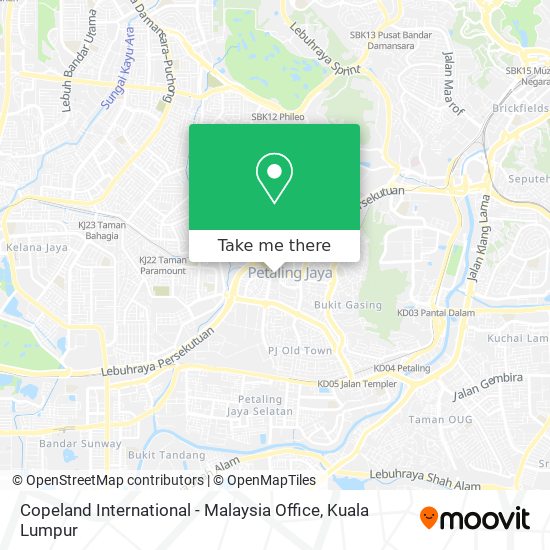 Copeland International - Malaysia Office map