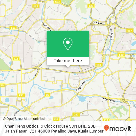 Chan Heng Optical & Clock House SDN BHD, 20B Jalan Pasar 1 / 21 46000 Petaling Jaya map