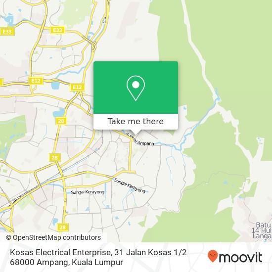 Kosas Electrical Enterprise, 31 Jalan Kosas 1 / 2 68000 Ampang map