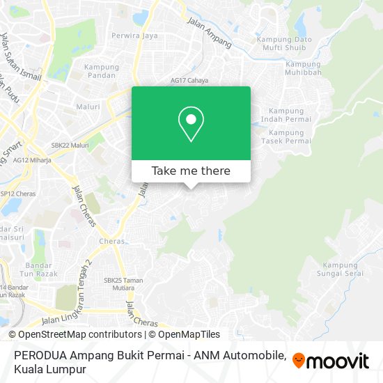 Peta PERODUA Ampang Bukit Permai - ANM Automobile