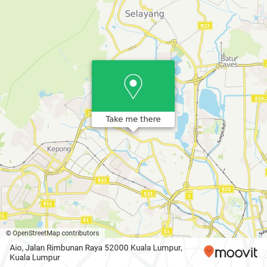 Aio, Jalan Rimbunan Raya 52000 Kuala Lumpur map