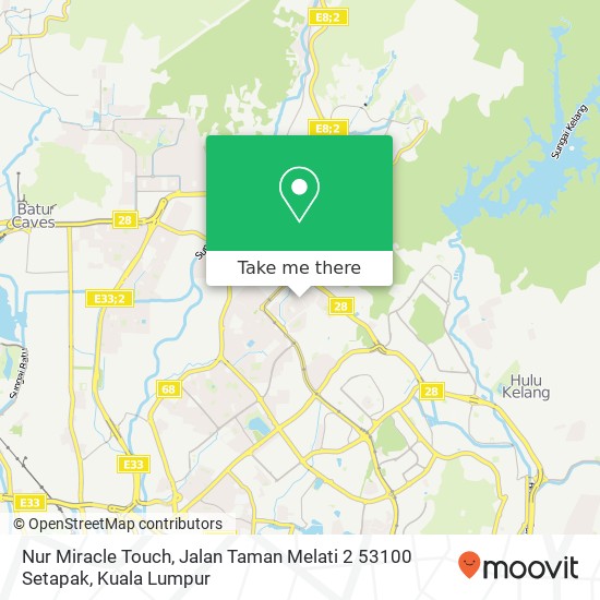 Peta Nur Miracle Touch, Jalan Taman Melati 2 53100 Setapak