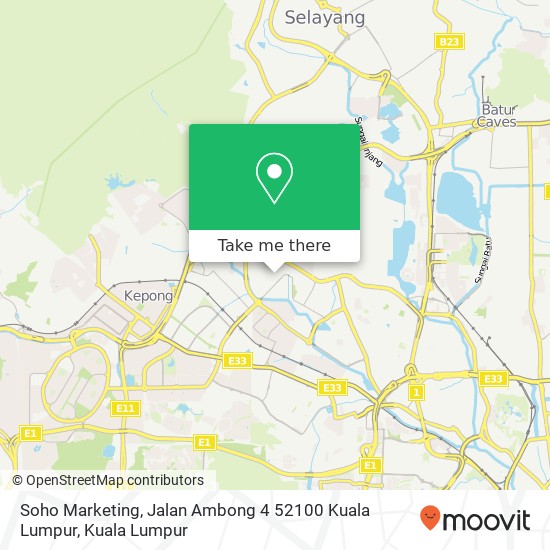 Soho Marketing, Jalan Ambong 4 52100 Kuala Lumpur map