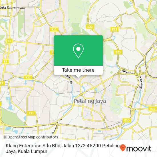 Klang Enterprise Sdn Bhd, Jalan 13 / 2 46200 Petaling Jaya map