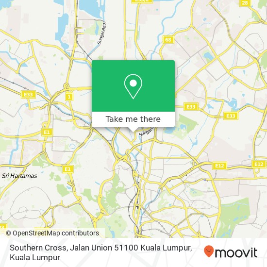 Southern Cross, Jalan Union 51100 Kuala Lumpur map