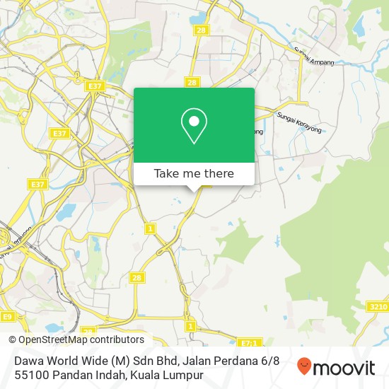 Peta Dawa World Wide (M) Sdn Bhd, Jalan Perdana 6 / 8 55100 Pandan Indah