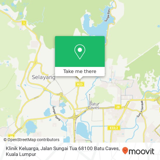 Peta Klinik Keluarga, Jalan Sungai Tua 68100 Batu Caves