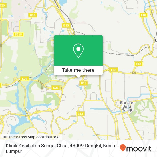 Peta Klinik Kesihatan Sungai Chua, 43009 Dengkil