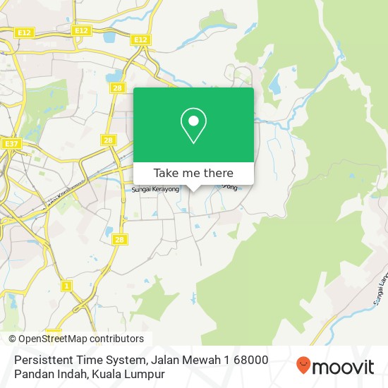 Peta Persisttent Time System, Jalan Mewah 1 68000 Pandan Indah