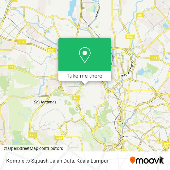 Kompleks Squash Jalan Duta map