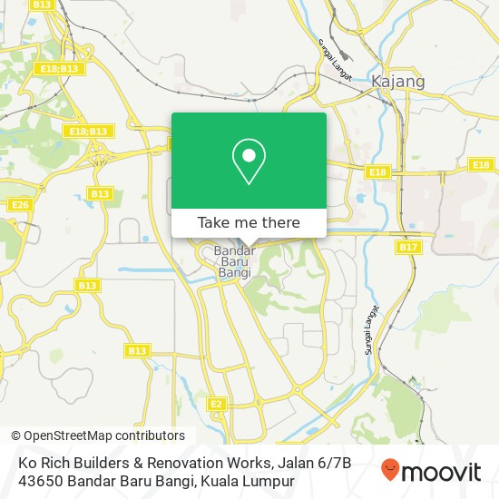 Ko Rich Builders & Renovation Works, Jalan 6 / 7B 43650 Bandar Baru Bangi map