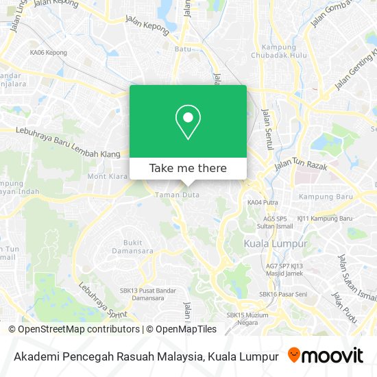 Peta Akademi Pencegah Rasuah Malaysia