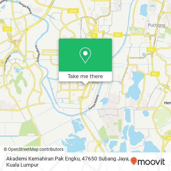 Peta Akademi Kemahiran Pak Engku, 47650 Subang Jaya