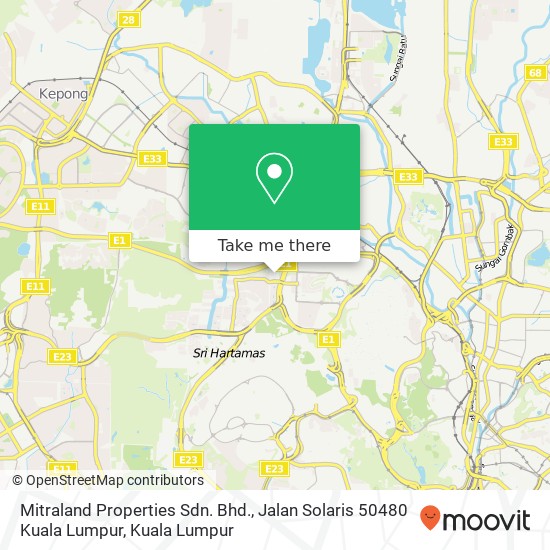 Peta Mitraland Properties Sdn. Bhd., Jalan Solaris 50480 Kuala Lumpur