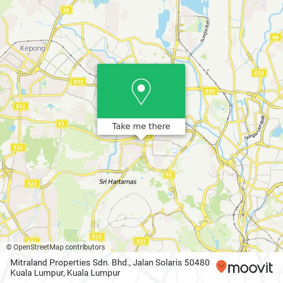 Mitraland Properties Sdn. Bhd., Jalan Solaris 50480 Kuala Lumpur map