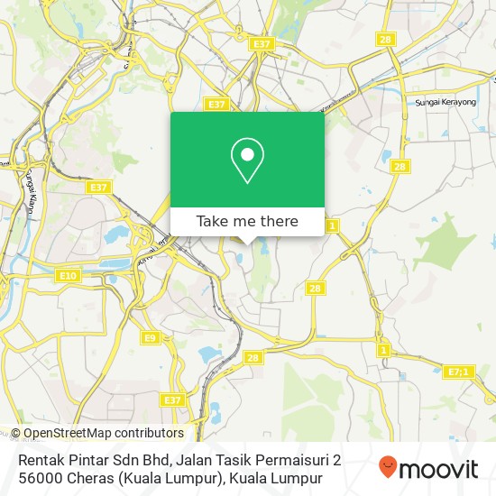 Peta Rentak Pintar Sdn Bhd, Jalan Tasik Permaisuri 2 56000 Cheras (Kuala Lumpur)