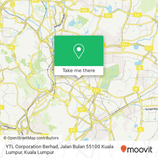 YTL Corporation Berhad, Jalan Bulan 55100 Kuala Lumpur map