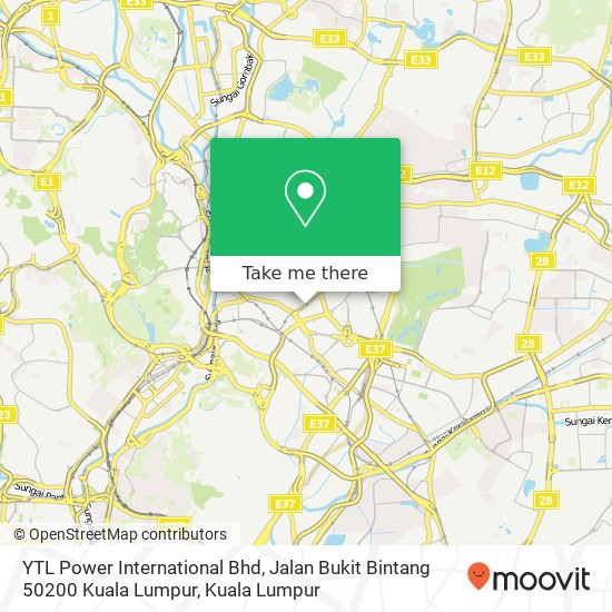 Peta YTL Power International Bhd, Jalan Bukit Bintang 50200 Kuala Lumpur