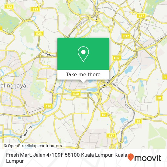 Peta Fresh Mart, Jalan 4 / 109F 58100 Kuala Lumpur