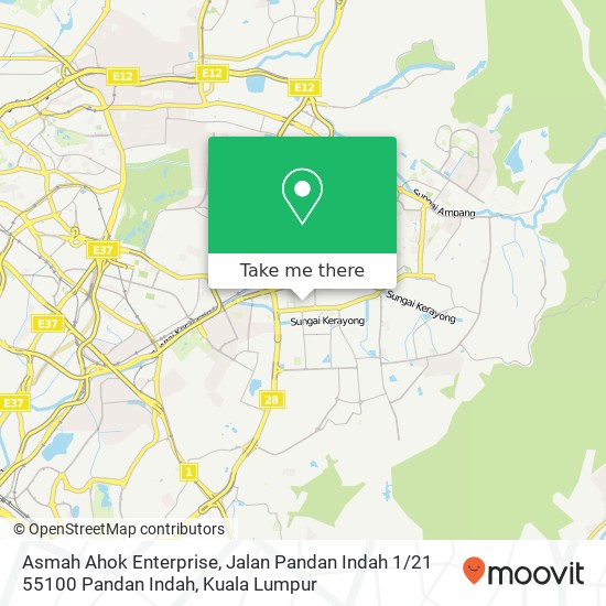 Asmah Ahok Enterprise, Jalan Pandan Indah 1 / 21 55100 Pandan Indah map