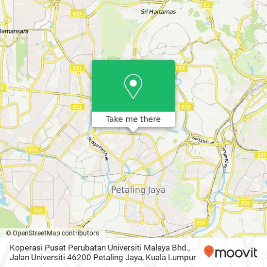 Koperasi Pusat Perubatan Universiti Malaya Bhd., Jalan Universiti 46200 Petaling Jaya map