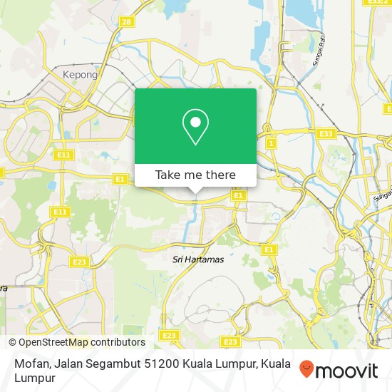 Peta Mofan, Jalan Segambut 51200 Kuala Lumpur