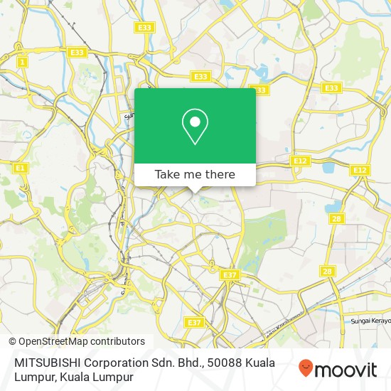Peta MITSUBISHI Corporation Sdn. Bhd., 50088 Kuala Lumpur