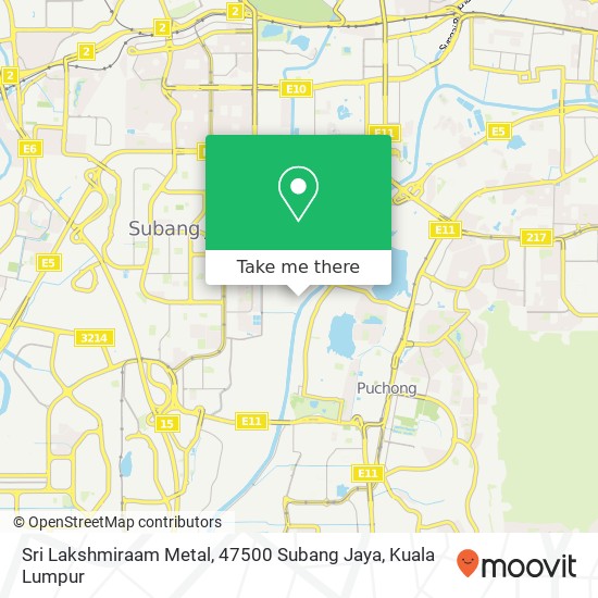 Peta Sri Lakshmiraam Metal, 47500 Subang Jaya