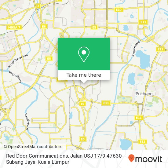 Peta Red Door Communications, Jalan USJ 17 / 9 47630 Subang Jaya