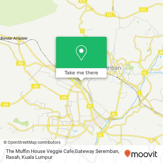 Peta The Muffin House Veggie Cafe,Gateway Seremban, Rasah