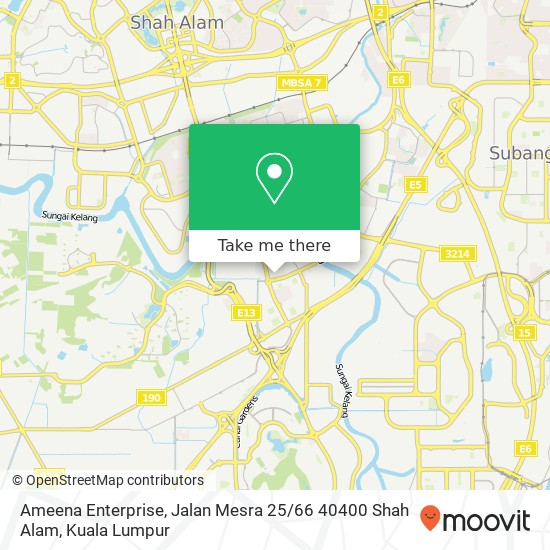 Peta Ameena Enterprise, Jalan Mesra 25 / 66 40400 Shah Alam