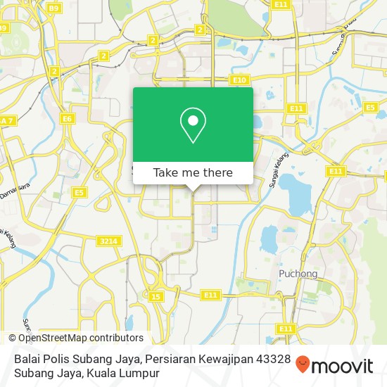 Balai Polis Subang Jaya, Persiaran Kewajipan 43328 Subang Jaya map