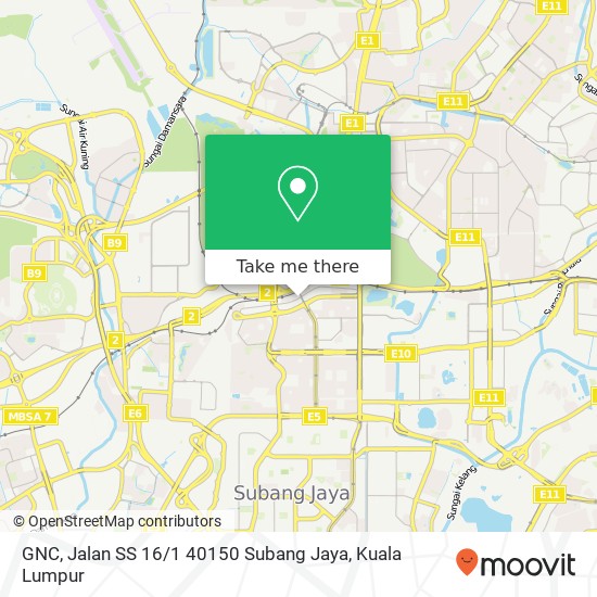 GNC, Jalan SS 16 / 1 40150 Subang Jaya map