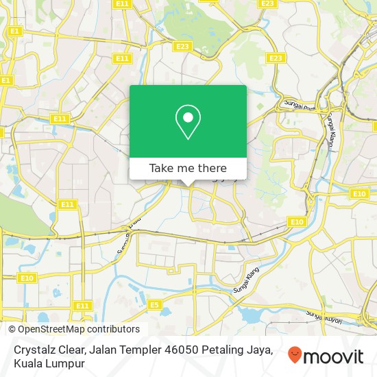 Peta Crystalz Clear, Jalan Templer 46050 Petaling Jaya
