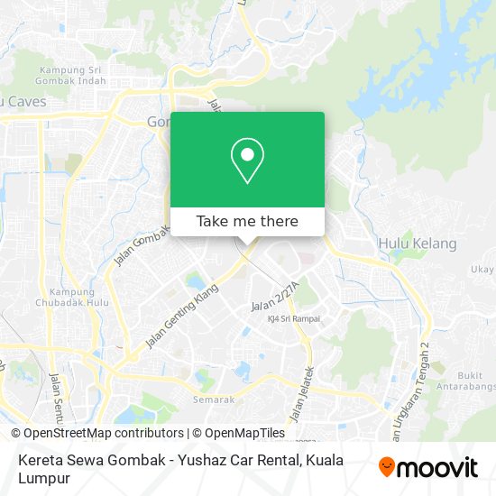 Peta Kereta Sewa Gombak - Yushaz Car Rental
