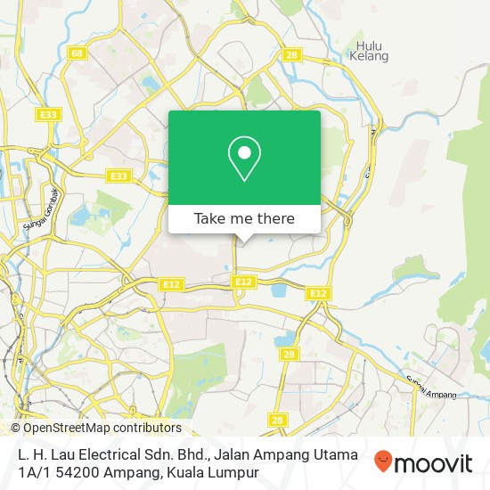 L. H. Lau Electrical Sdn. Bhd., Jalan Ampang Utama 1A / 1 54200 Ampang map