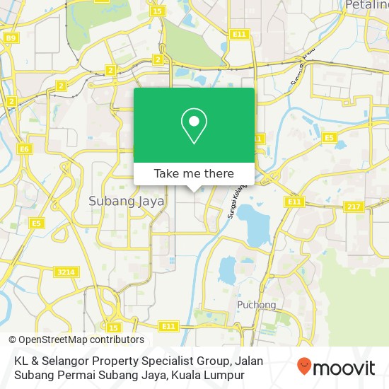 Peta KL & Selangor Property Specialist Group, Jalan Subang Permai Subang Jaya