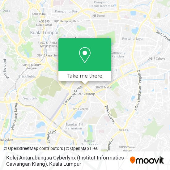 Peta Kolej Antarabangsa Cyberlynx (Institut Informatics Cawangan Klang)
